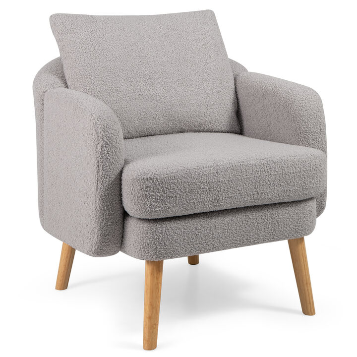 Sherpa Accent Chair with Seat Cushion for Modern and Comfortable Living Room Seating