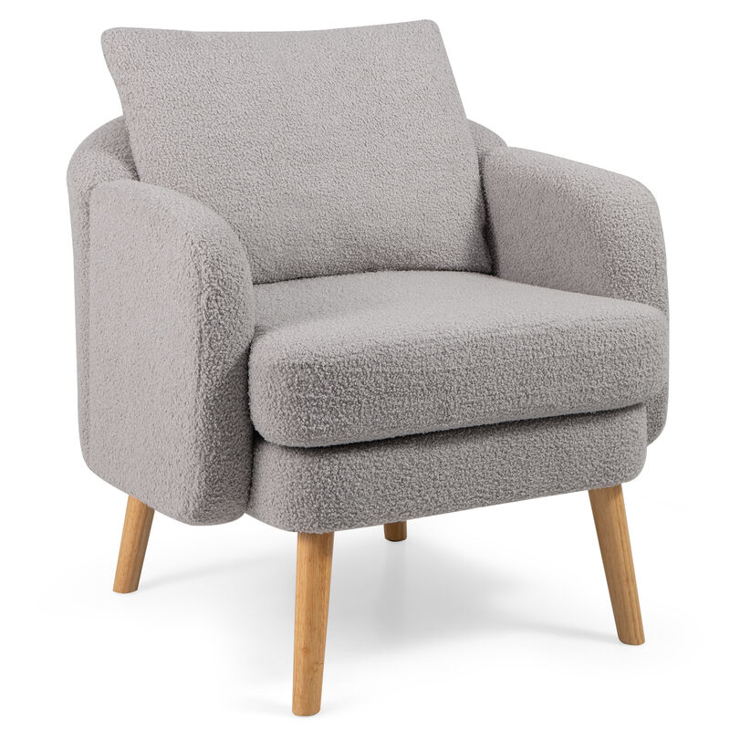 Sherpa Accent Chair with Seat Cushion for Modern and Comfortable Living Room Seating