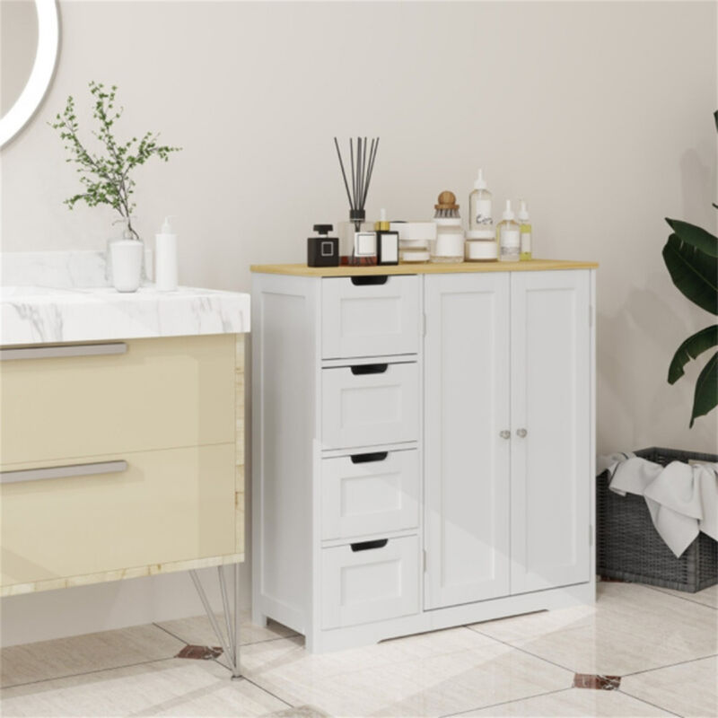 Versatile Kitchen or Bathroom Cabinet with Storage Shelves and Doors