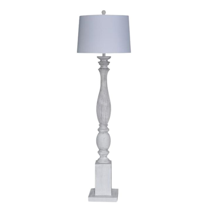 Lux Lighting Elmwood 63 White Distressed Polyresin Floor Lamp (1pk)