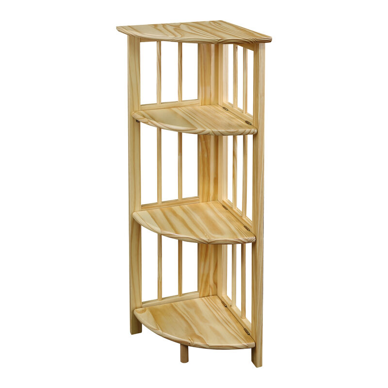 Casual Home 4-Shelf Corner Folding Bookcase, Natural