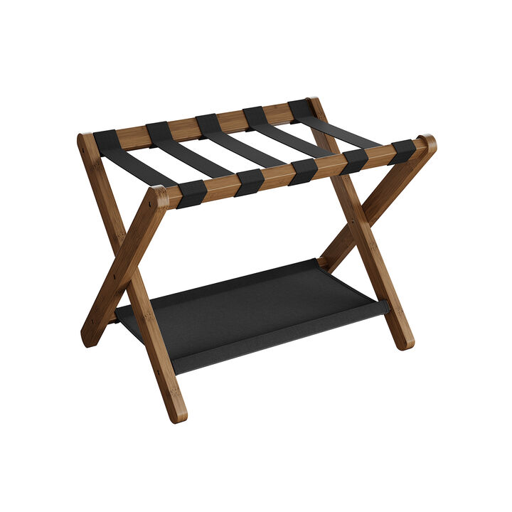 Luggage Rack with Storage Shelf – Space-Saving Stand for Easy Travel Organization