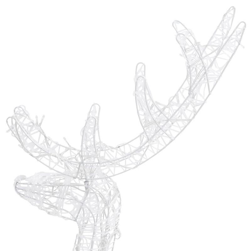 Outdoor Reindeer Christmas Decoration, 140 Cool White LED Lights - Benzara