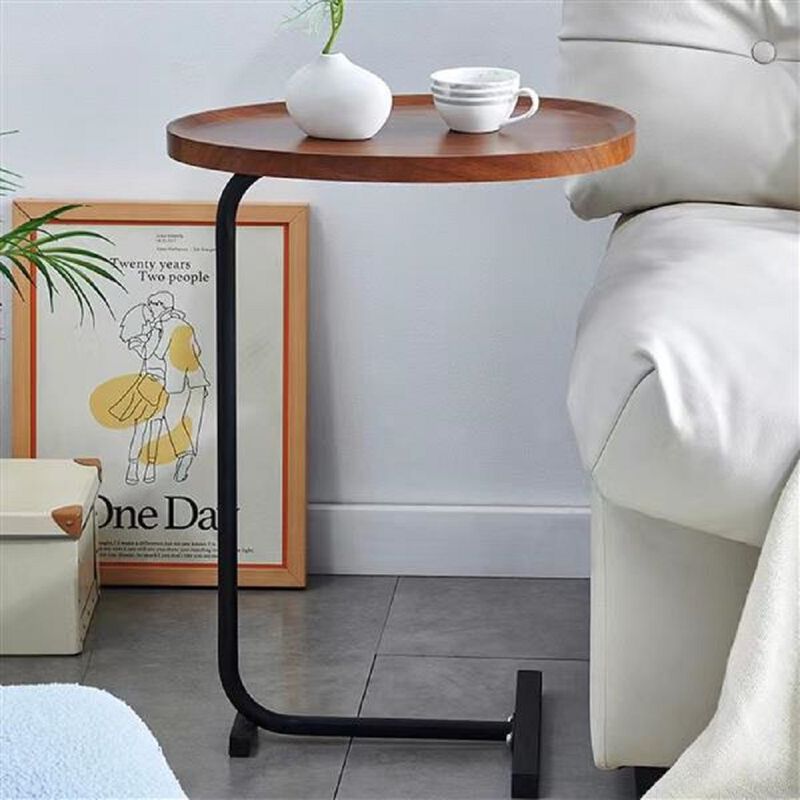 C-Shaped Sofa Table, Space-Saving End Table for Living Room & Bedroom