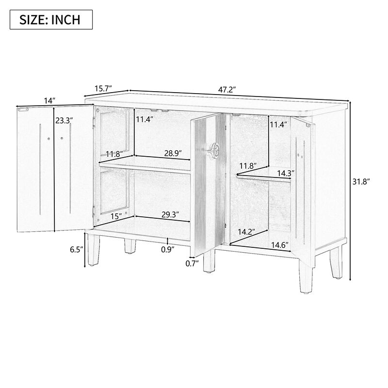 Merax Solid Wood Veneer Storage Cabinet