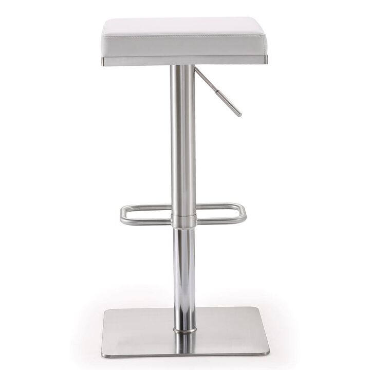 Belen Kox Sleek White Steel Adjustable Barstool, Belen Kox