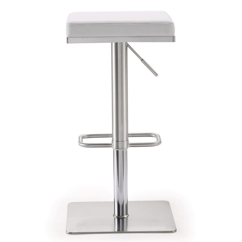 Belen Kox Sleek White Steel Adjustable Barstool, Belen Kox