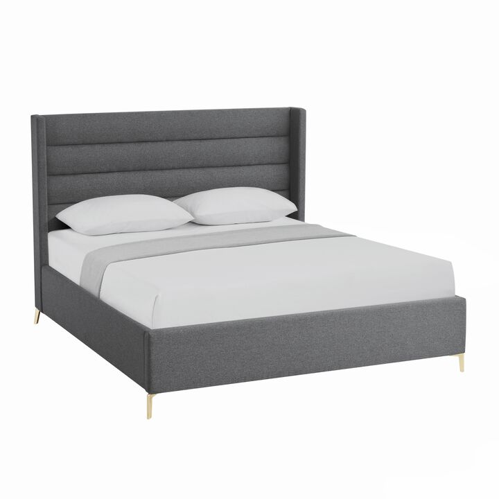 Inspired Home Ames Velvet Platform Bed