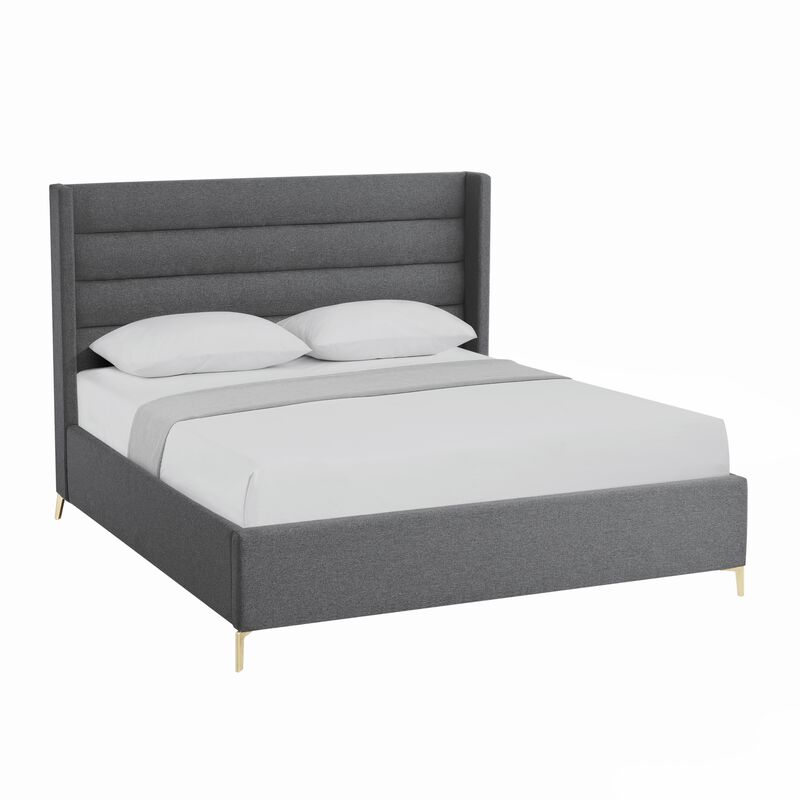 Inspired Home Ames Velvet Platform Bed