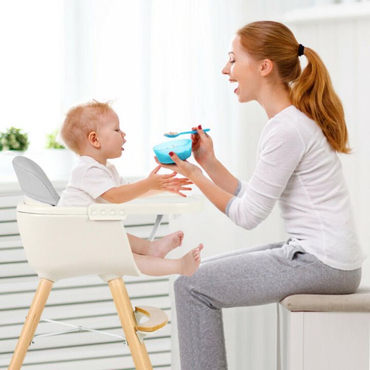 Hivvago 3-in-1 Convertible Wooden High Chair with Cushion