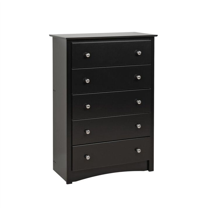 Prepac Black Sonoma 5 Drawer Chest