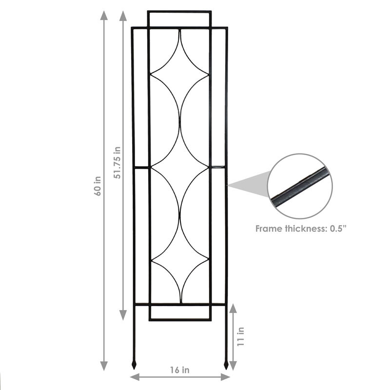 Sunnydaze Steel Chic Diamonds Garden Plant Support Trellis - Set of 2