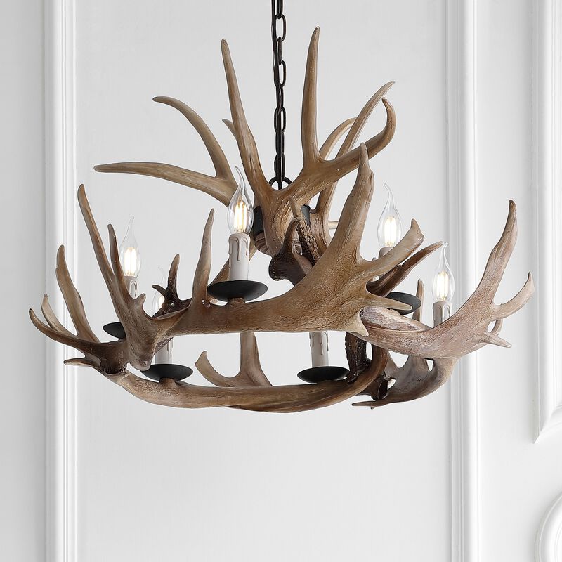 Nelle Adjustable Resin Antler Chandelier