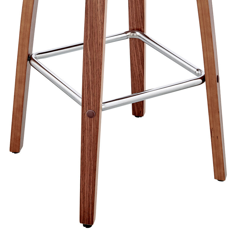 Arabela 26" Faux Leather and Wood Swivel Bar Stool