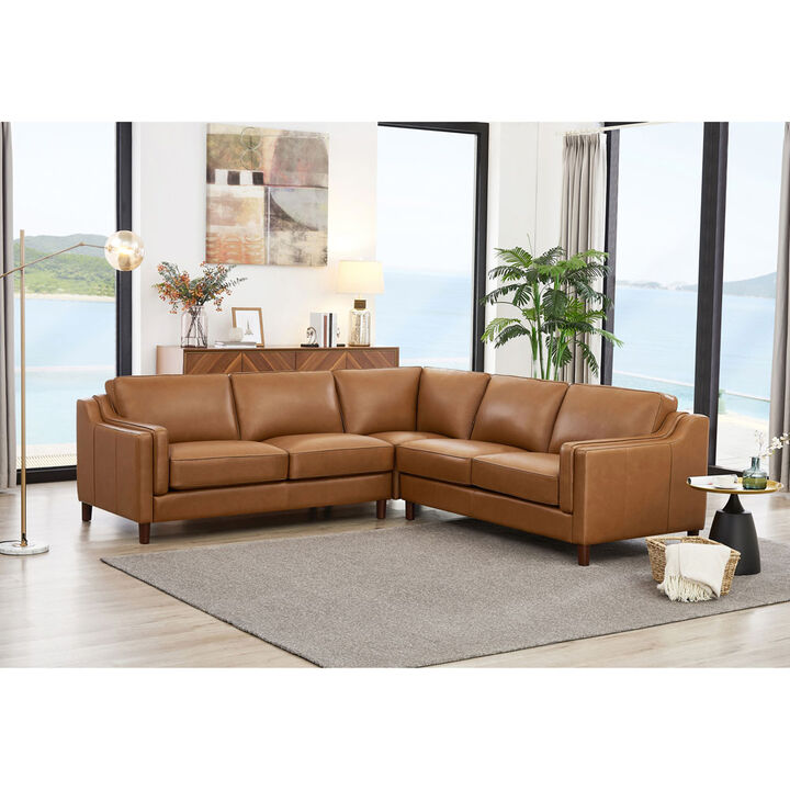 Bella Top Grain Leather Symmetrical Sectional