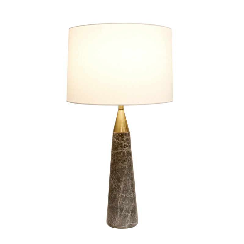 Pasargad Home Radiance Style Marble White/Gold Table Lamp, 28"H