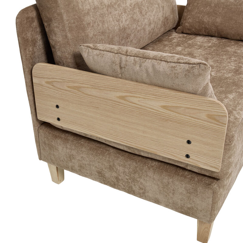 Merax Foldable Chenille Sofa Chair Convertible Futon Sleeper