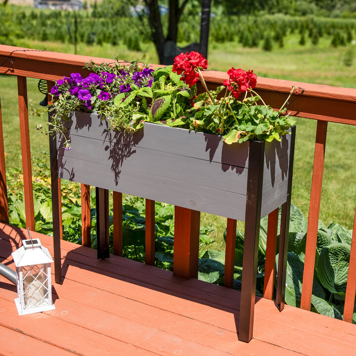 Acacia Wood Raised Garden Bed with Removable Planter Bag