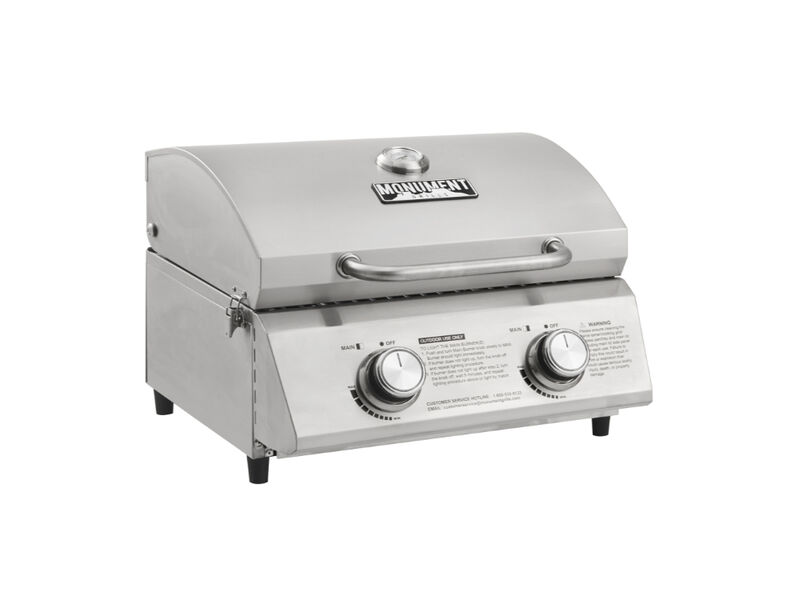 Monument Grills Table Top | 2 Burner Stainless Steel With Solid Lid