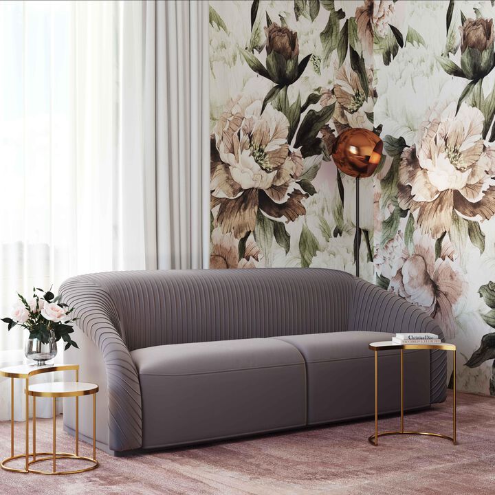 Modern Pleated Velvet sofa couches available in beige and grey