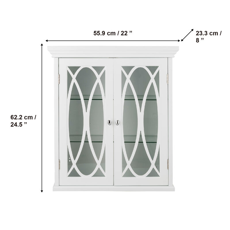 Teamson Home Florence 2 Door Removable Wooden Wall Cabinet- White