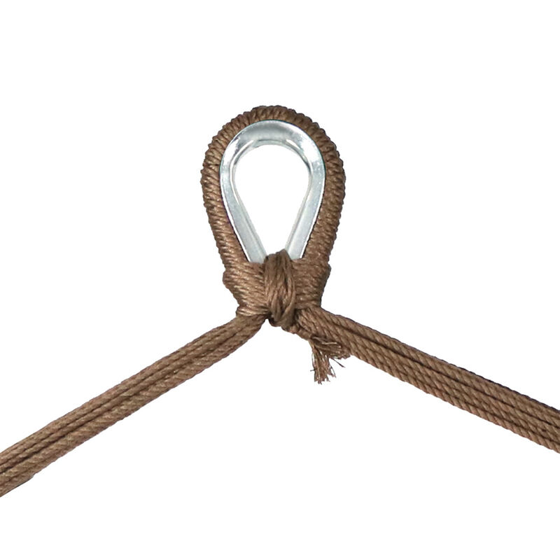 Sunnydaze Extra Large Rope Hammock Chair with Adjustable Stand - Mocha