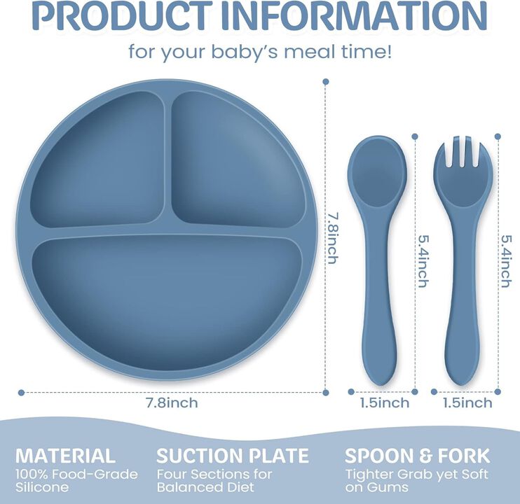 Suction Plates for Baby with Spoon