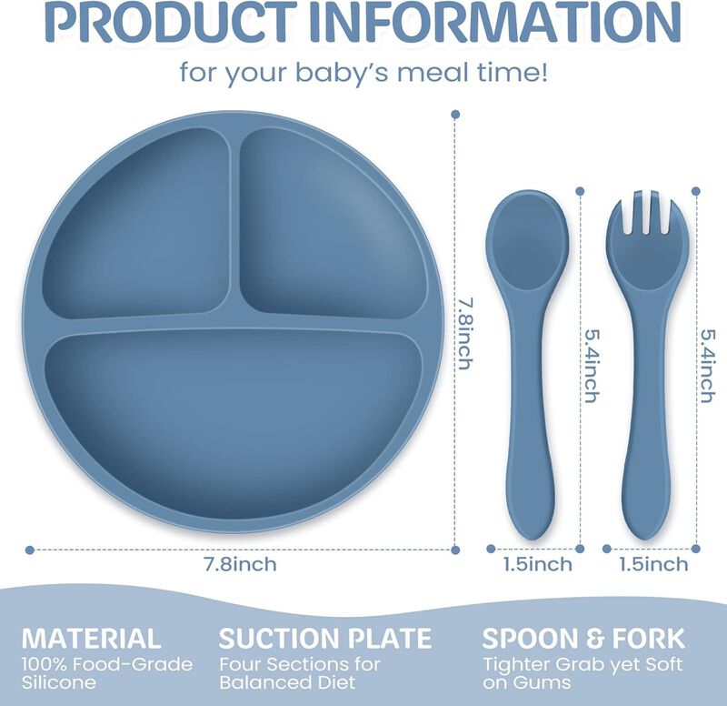 Suction Plates for Baby with Spoon