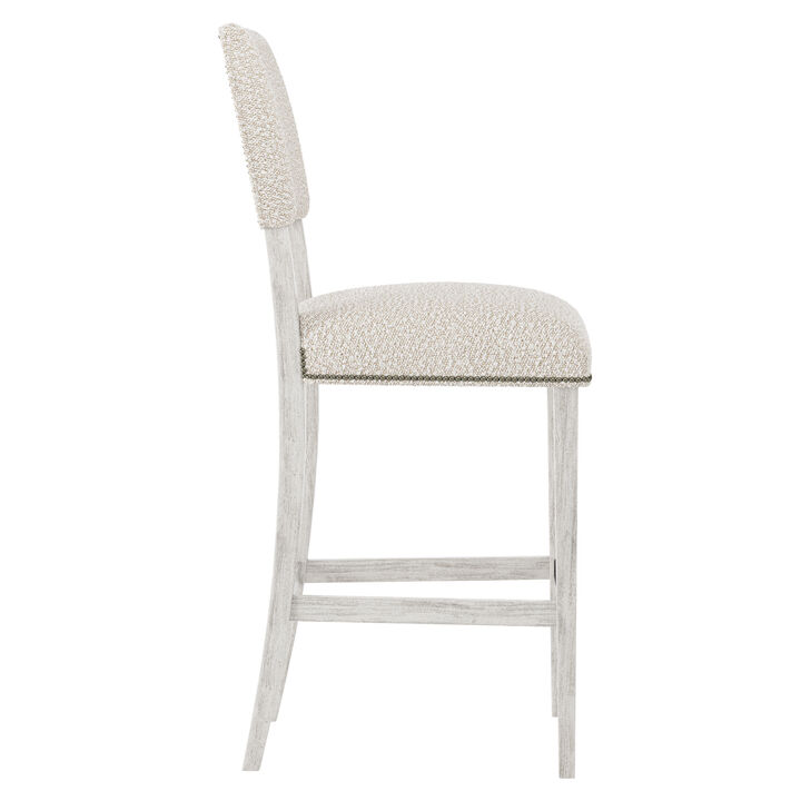Moore Fabric Bar Stool with White Legs