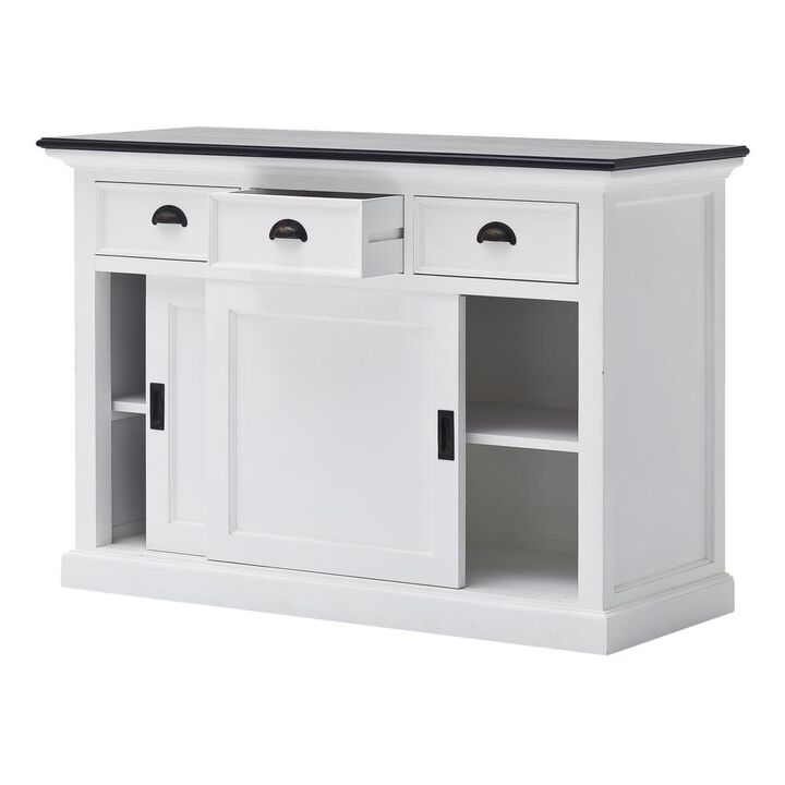 Belen Kox Contrast Sliding Door Buffet in Classic White & Black, Belen Kox