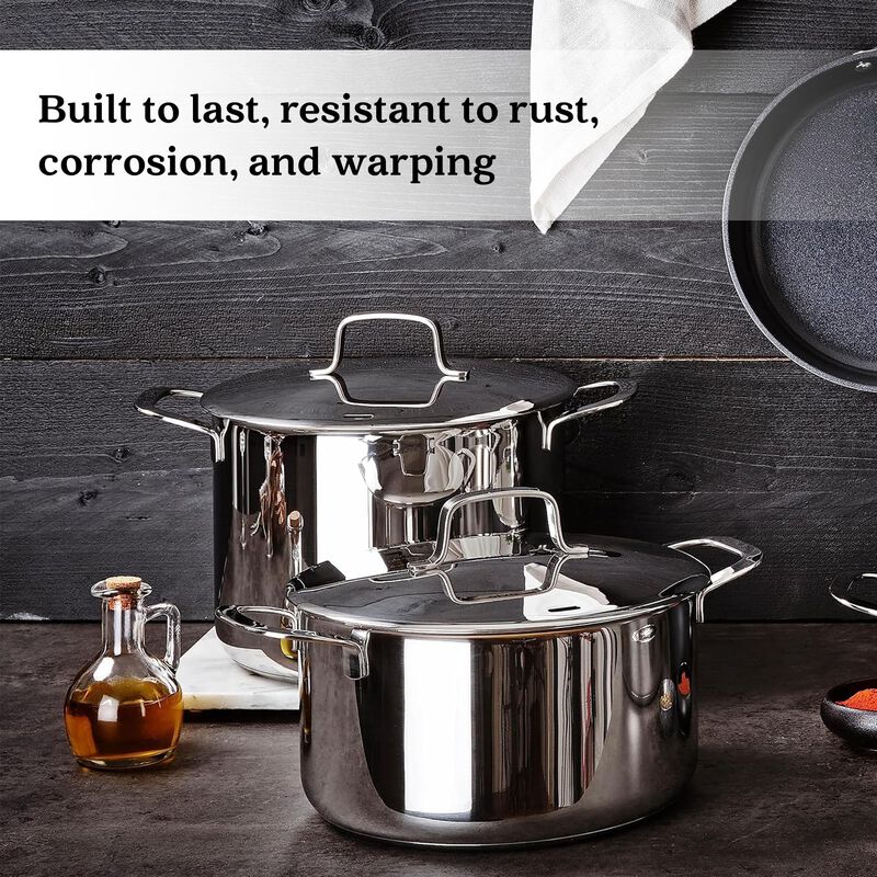 Alva Maestro 9-Piece Professional Stainless Steel Cookware Set - Non-Toxic, PFAS/PFOA/PTFE-Free Pots and Pans - Induction & All Stovetop Compatible - Oven Safe with Stay-Cool Handles