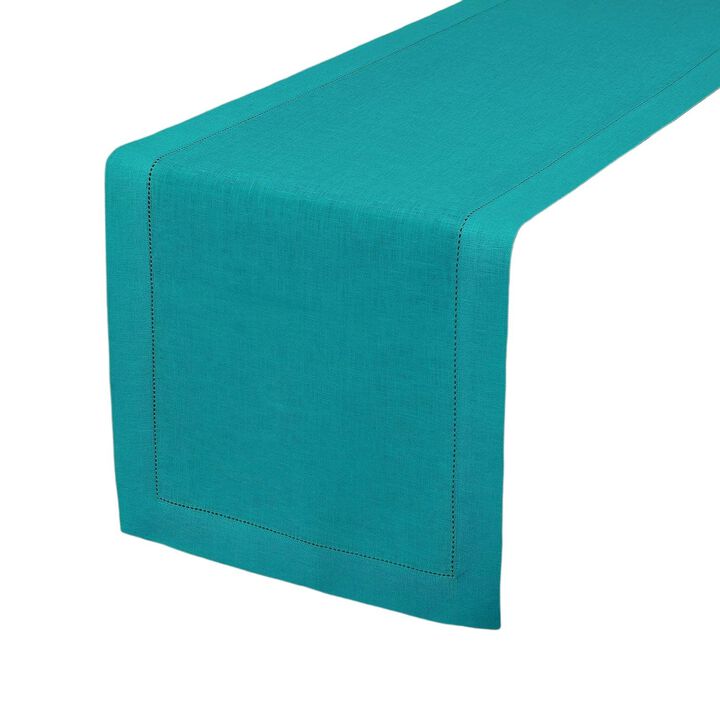 Solino Home 100% Pure Linen Table Runner | Classic Hemstitch for Thanksgiving, Christmas