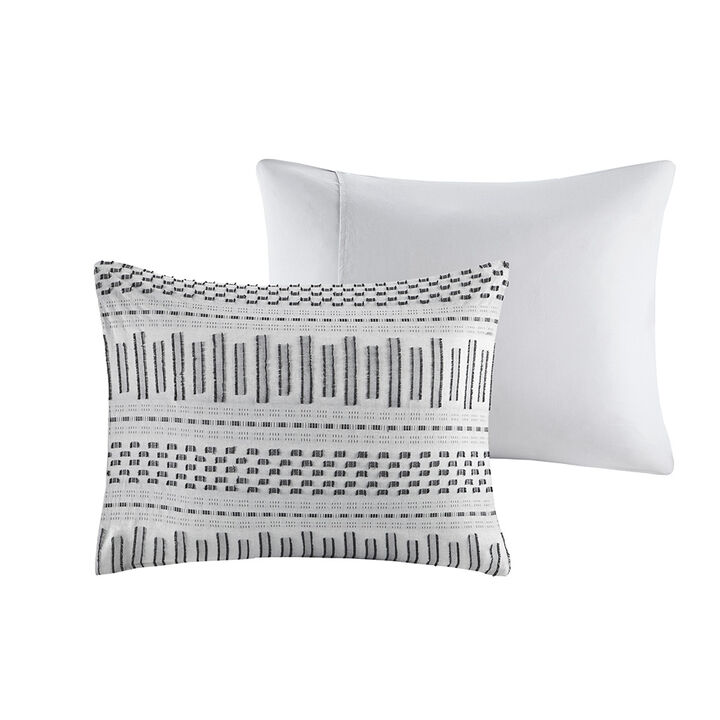 Gracie Mills Donny Geometric Cotton Jacquard Comforter Mini Set - California King