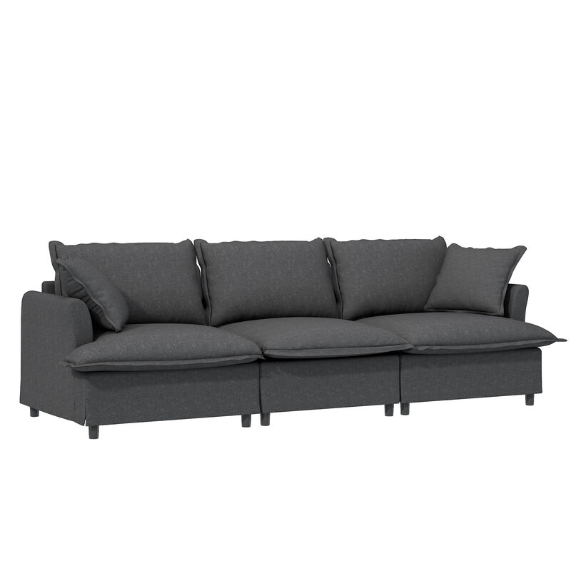Merax Chenille Cloud Sofa Couch with Throw Pillows