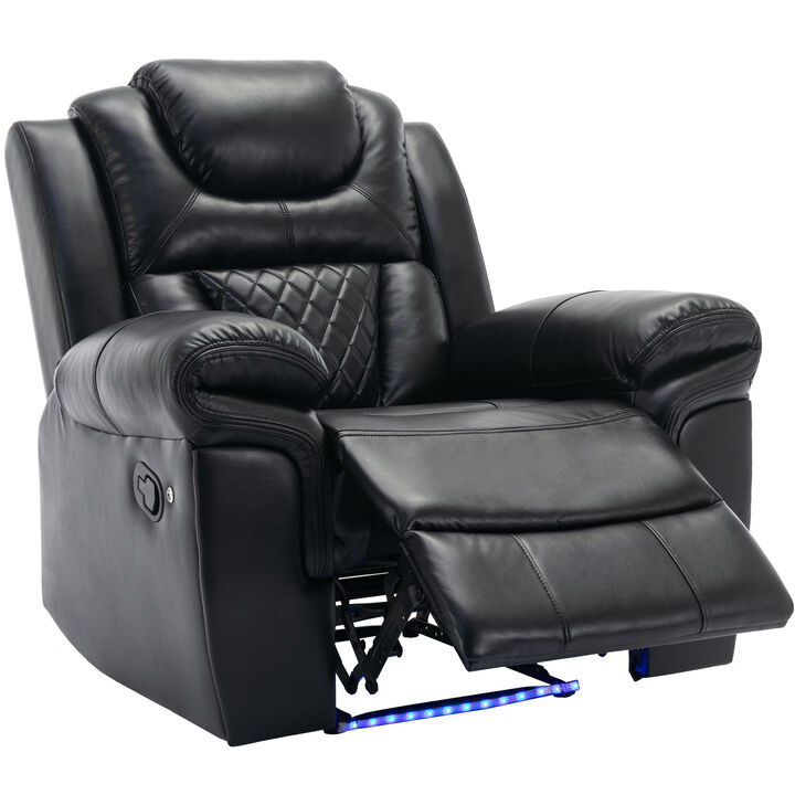 Merax Manual Recliner Chair with LED Light Strip