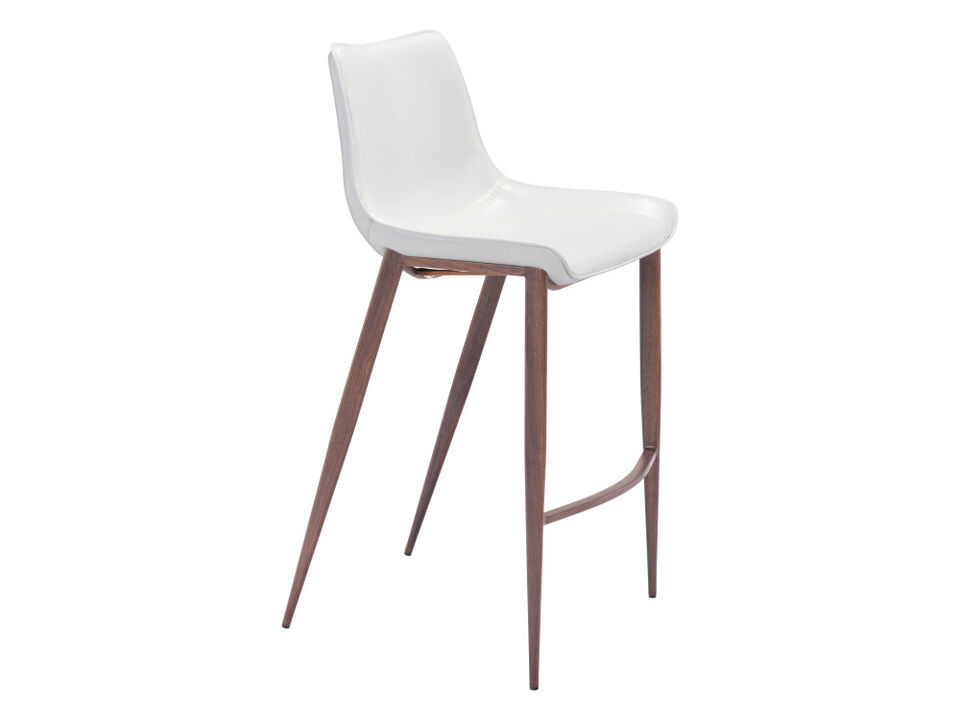 Magnus Barstool (Set of 2) White & Walnut