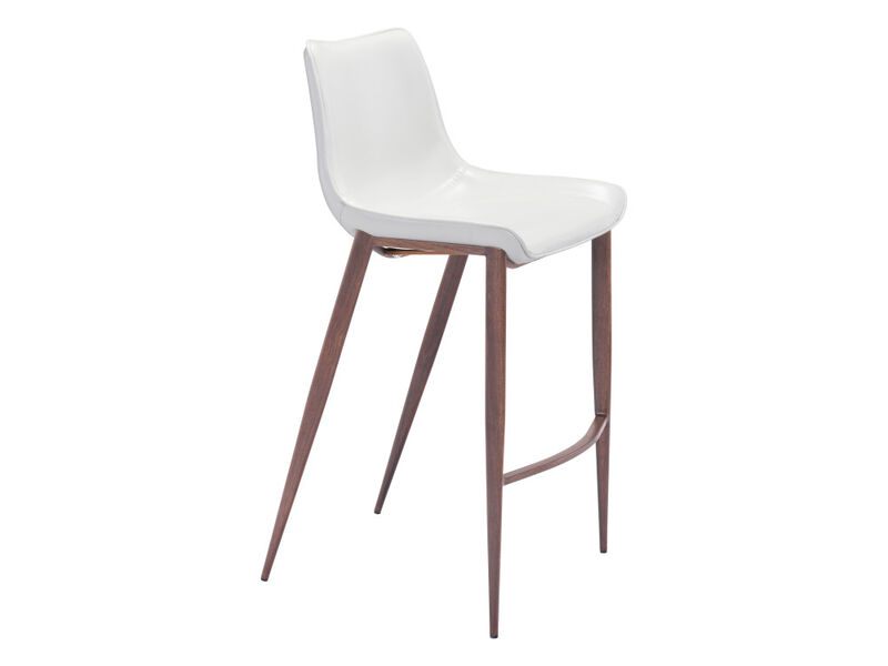 Magnus Barstool (Set of 2) White & Walnut