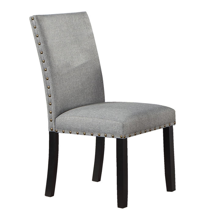 Modern Grey Fabric Dining Chairs (Set of 2)