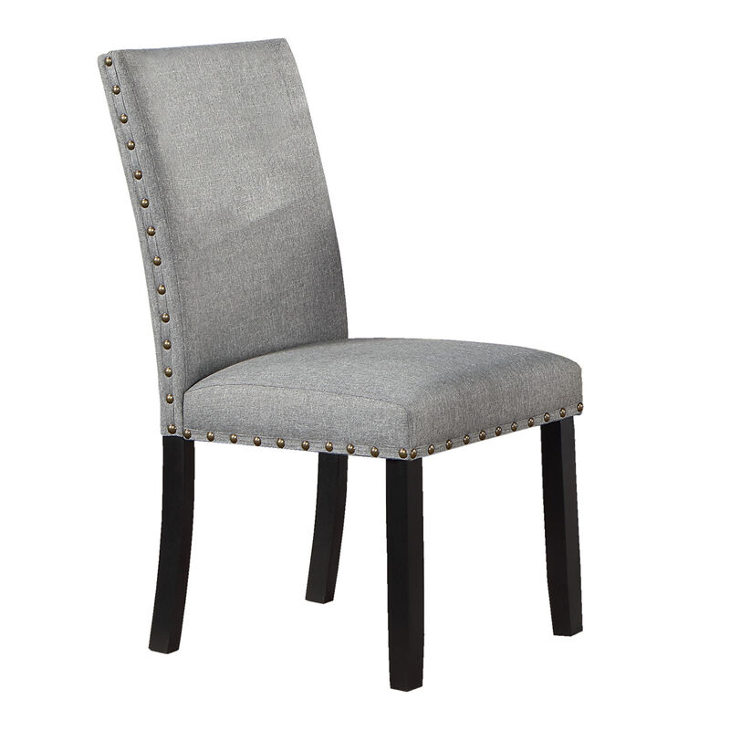 Modern Grey Fabric Dining Chairs (Set of 2)
