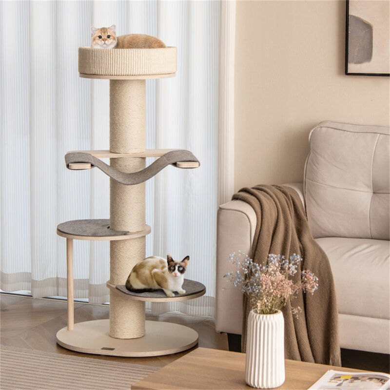 Cat Tree Climbing Frame Sturdy Design with Anti-Slip Pads for Safe & Fun Playtime for Cats