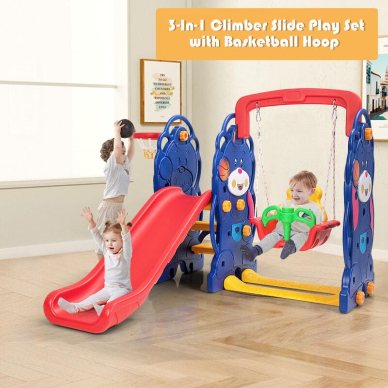 Hivvago 3-in-1 Toddler Climber and Swing Playset