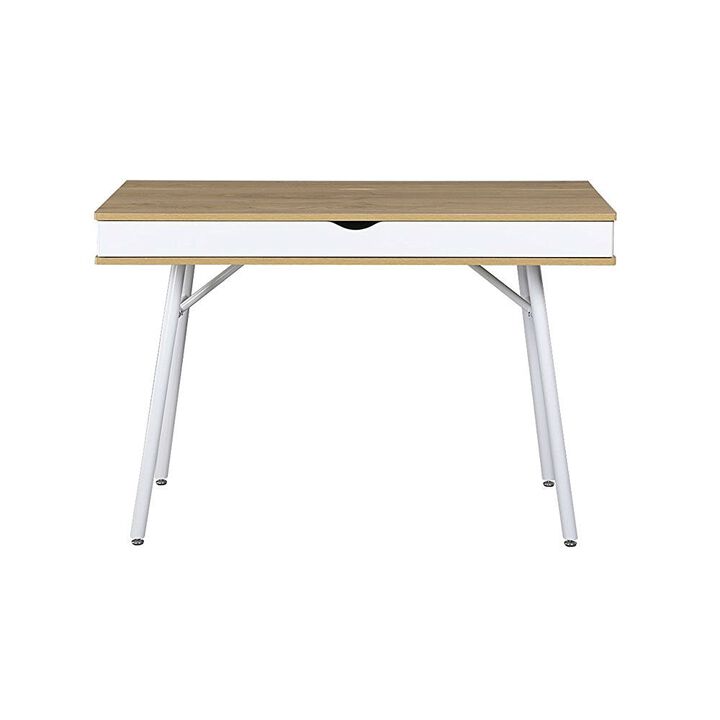 Hivvago Modern Heavy Duty Laptop Computer Desk with Storage Drawer in Pine Wood Finish