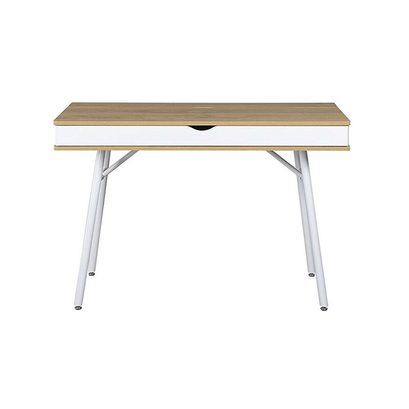 Hivvago Modern Heavy Duty Laptop Computer Desk with Storage Drawer in Pine Wood Finish