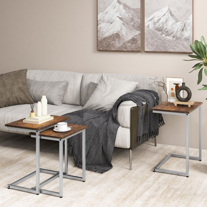 Hivvago 3 Pieces Multifunctional Coffee End Table Set