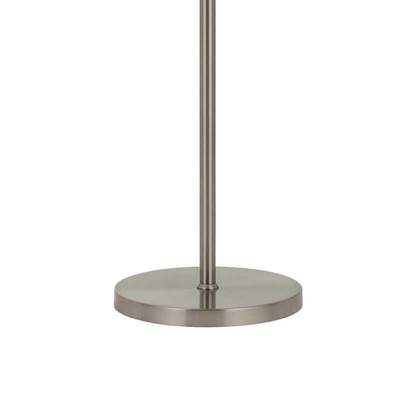 10W LED Adjustable Metal Floor Lamp with Swing Arm, Chrome-Benzara