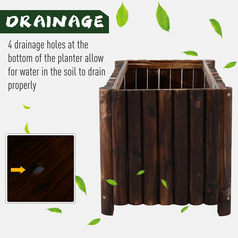 Wooden Raised Garden Flower Bed Vegetable Plant Backyard Planter Box