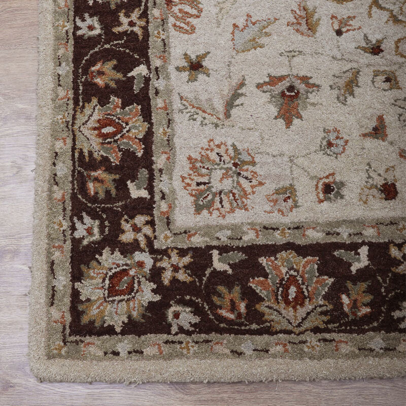 RUGSOTIC CARPETS HAND TUFTED WOOL ECO-FRIENDLY AREA RUGS  - 8'x10', Rectangle Shape, Beige & Brown, Classic Oriental Traditional  Design, High Pile Thick Handmade Anti Skid Area Rugs (K0TM12)
