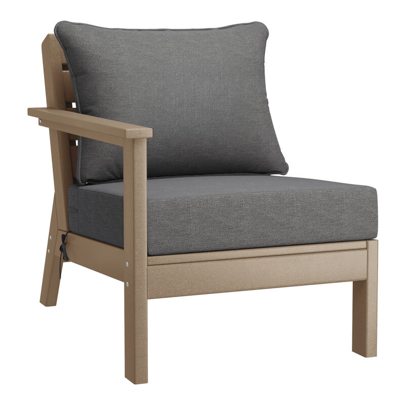 WestinTrends Outdoor Patio HDPE Loveseat Sofa with Patio Cushions