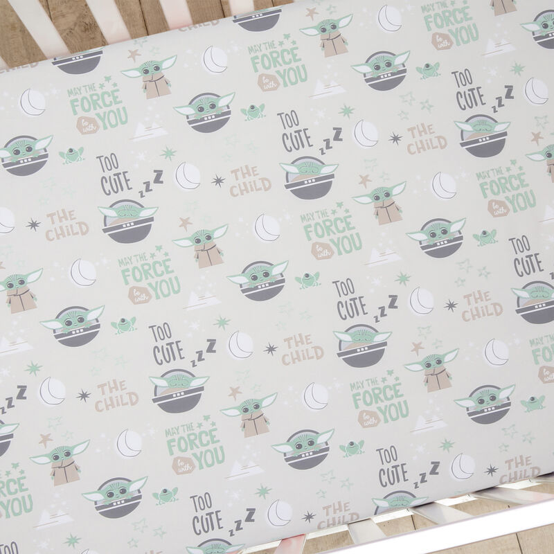 Lambs & Ivy Star Wars Cozy Friends Baby Yoda/Grogu Fitted Crib Sheet