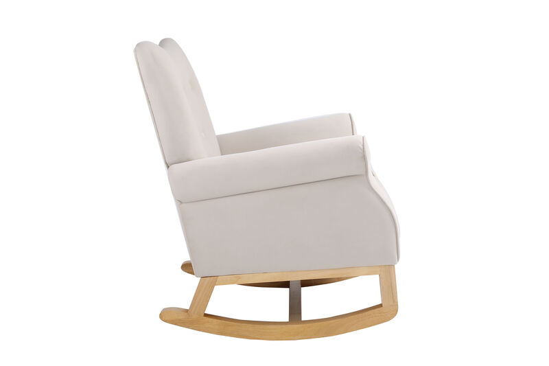 Baby Room Rocking Chair High Back Nursery Chair for Comfort & Relaxation